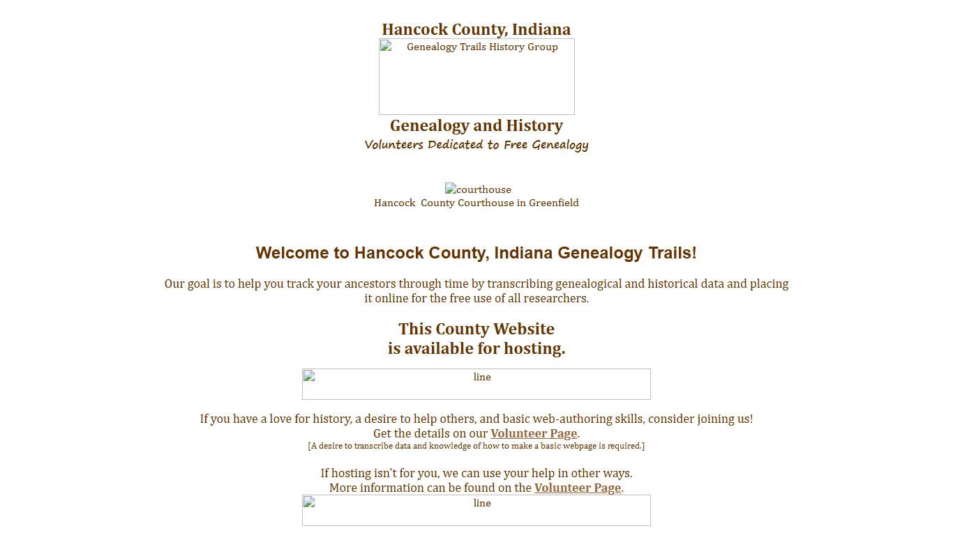 Hancock County, Indiana Genealogy Trails